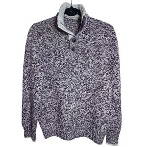 VTG La Fileria Virgin Wool Chunky Knit Sweater M Made in Italy Mock‎ Neck Luxury